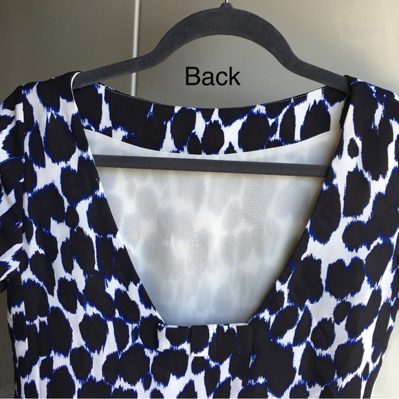 KATE SPADE dress low back open back abstract black white watercolor print sz 2​ - Picture 9 of 15